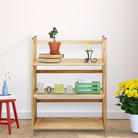 Casual Home Casual Home 301-30 Montego 3-Shelf Folding Bookcase; Natural 301-30